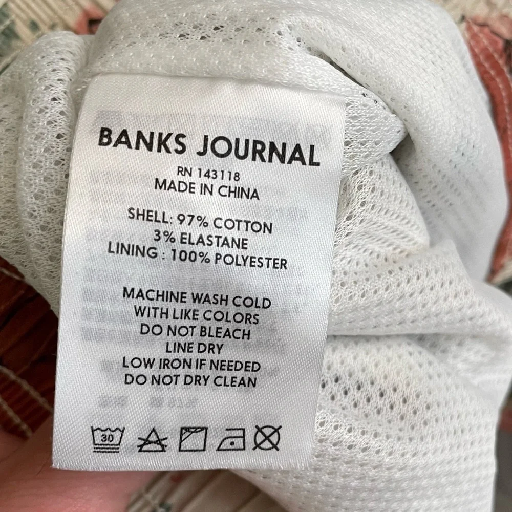 Banks Journal 7” Soho Flower Print Swim Board Short Men’s XL Lined